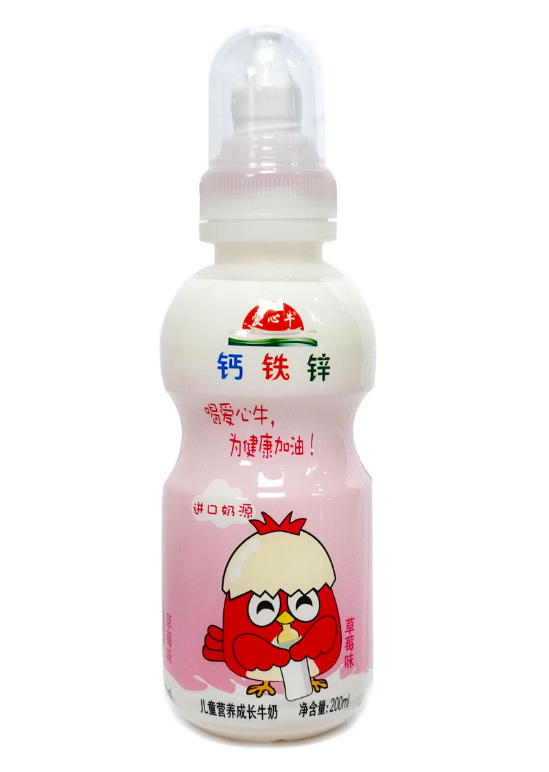 Ca-Fe-Zn  strawberry flavor 1*24*200ml Children yoghurt series